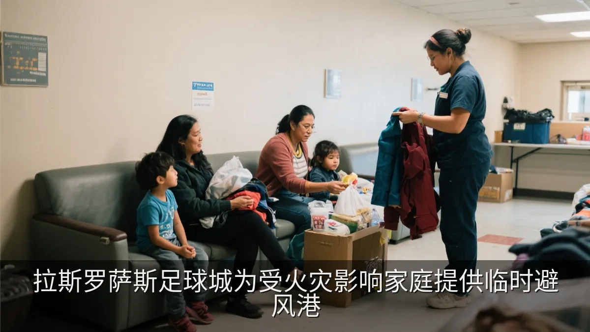 工作人员为撤离家庭提供关怀和生活协助
