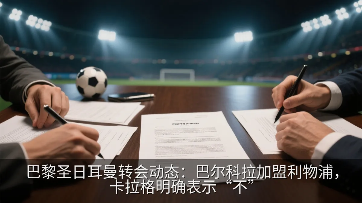 欧洲足球转会谈判场景与文件桌面